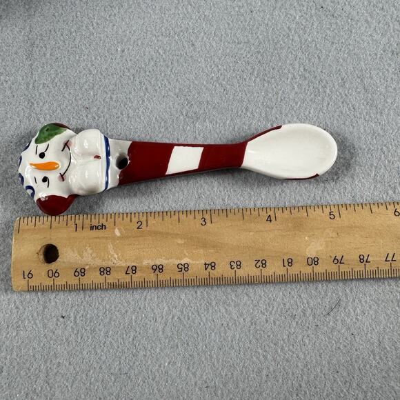 Snowman Coffee Cocoa Cup Mug Set Of 2 Each Cup Spoon Coaster Ceramic 2012 NEW - Picture 8 of 12